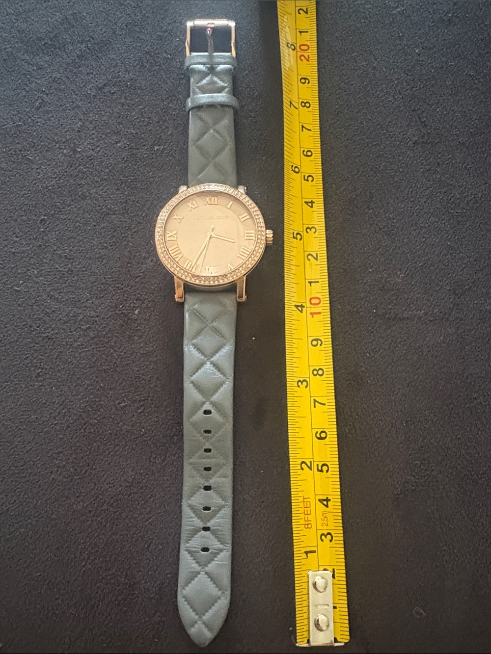 Michael Kors Quilted Strap Watch with Rose Gold Bezel